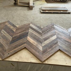Reclaimed Elm Engineered Flooring-Chevron Pattern