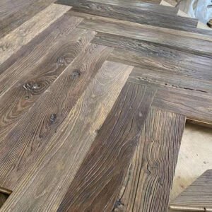 Reclaimed Elm Engineered Flooring-Herringbone Pattern