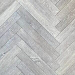 Shrunk Face Engineered Herringbone Flooring – Silver Grey
