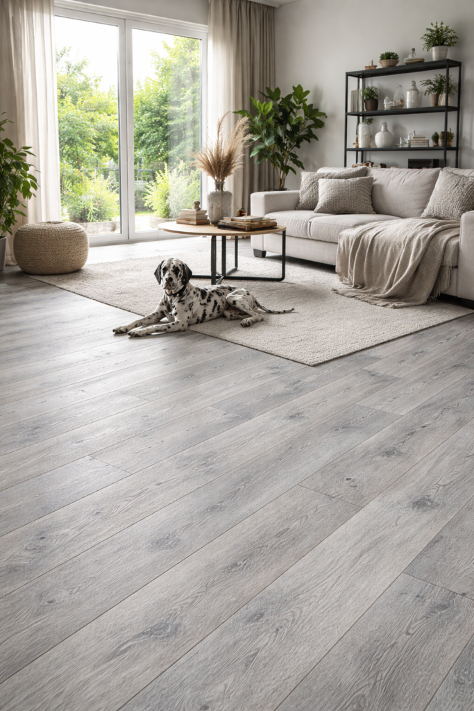 Shrunk face engineered oak flooring with natural raised knot and cracked grain texture