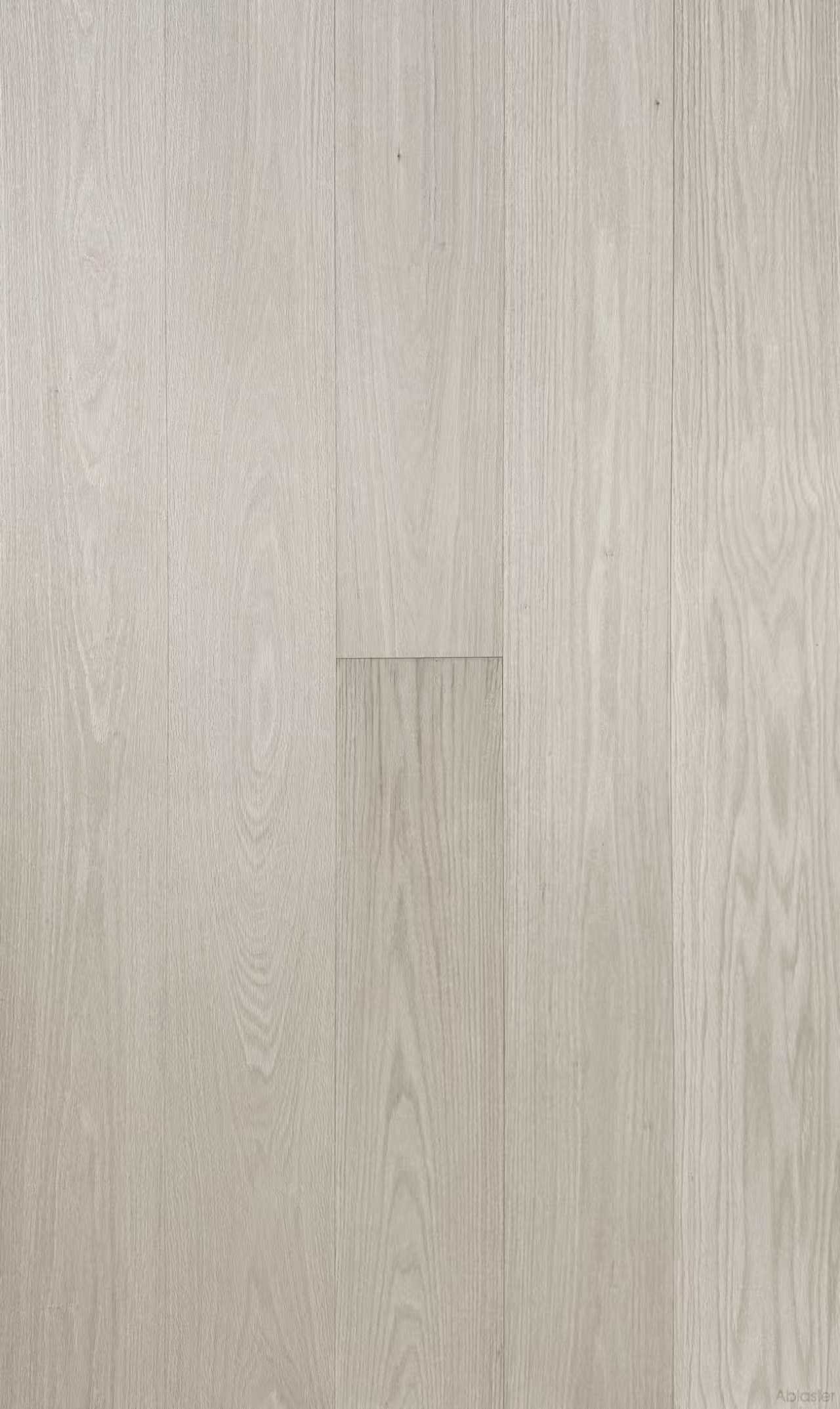 Soft grey tone selected grade American oak wide plank flooring with controlled color variation