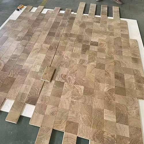 End grain wood flooring for commercial and design projects